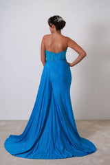 Vestido largo tela brillosa TL0828