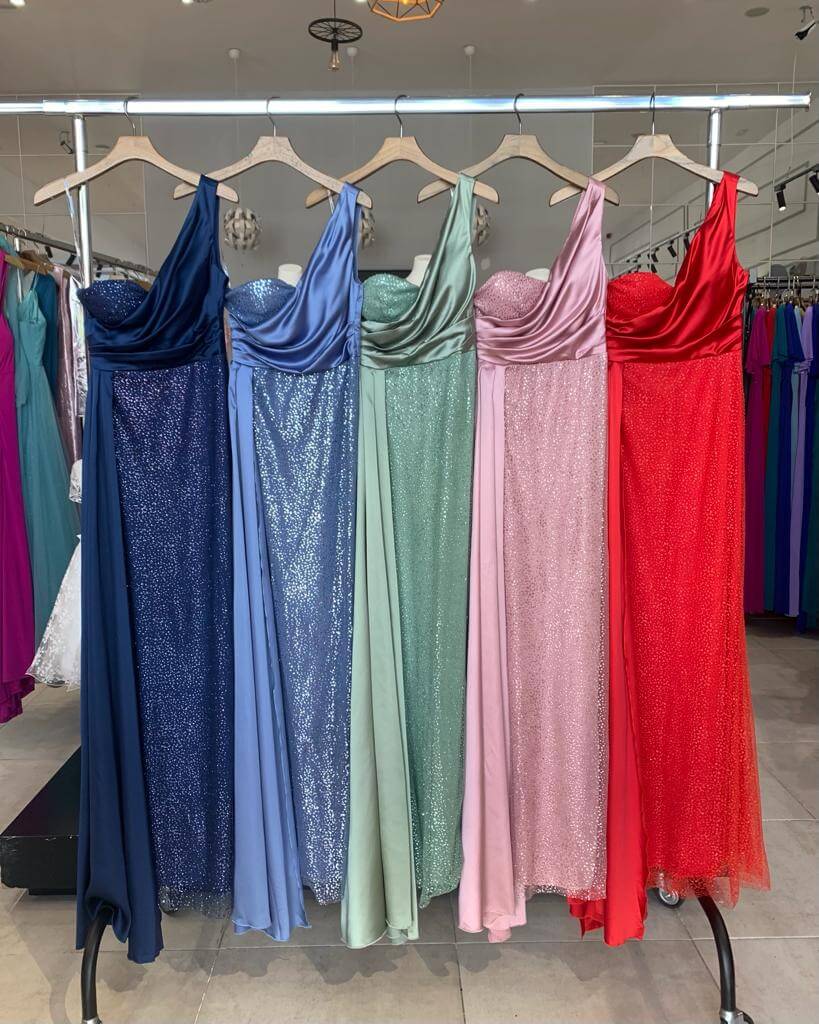 Long dress, glitter and satin 2402