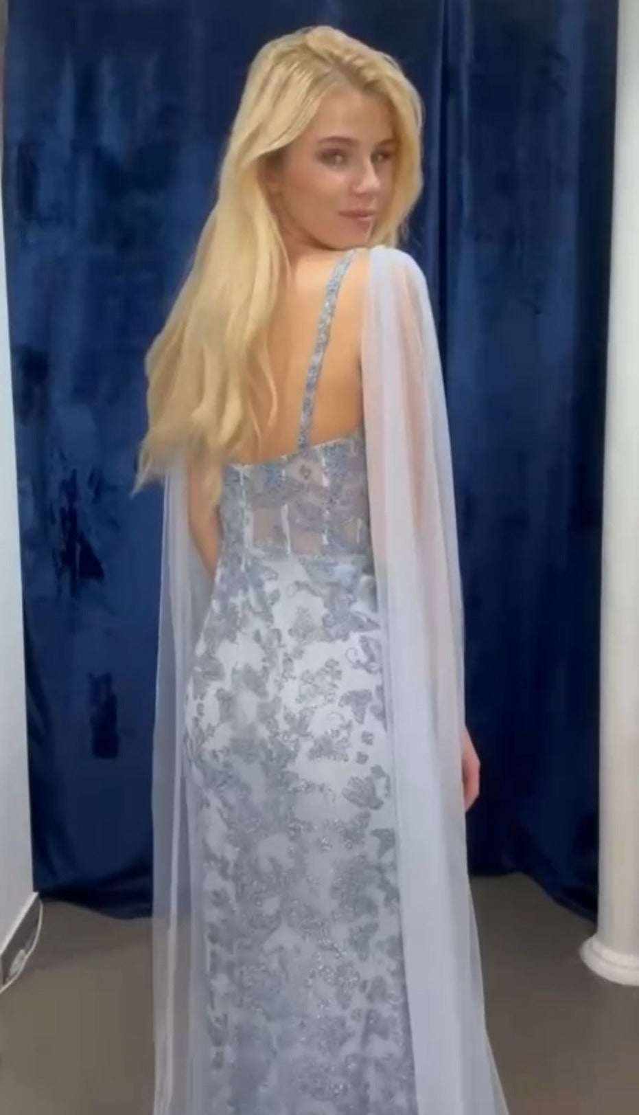 Vestido largo de purputina GP566