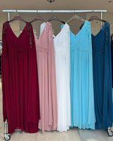 Vestido largo con mangas R8307