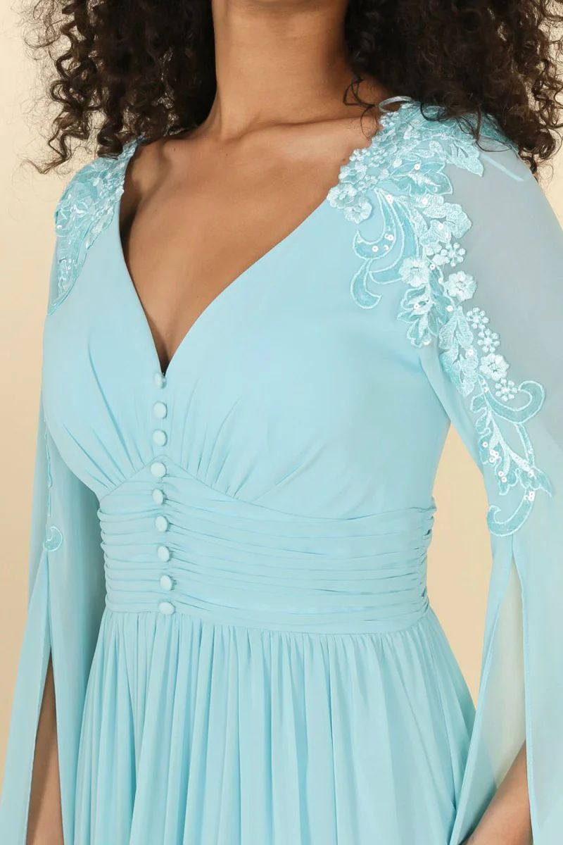 Vestido largo con mangas R8307