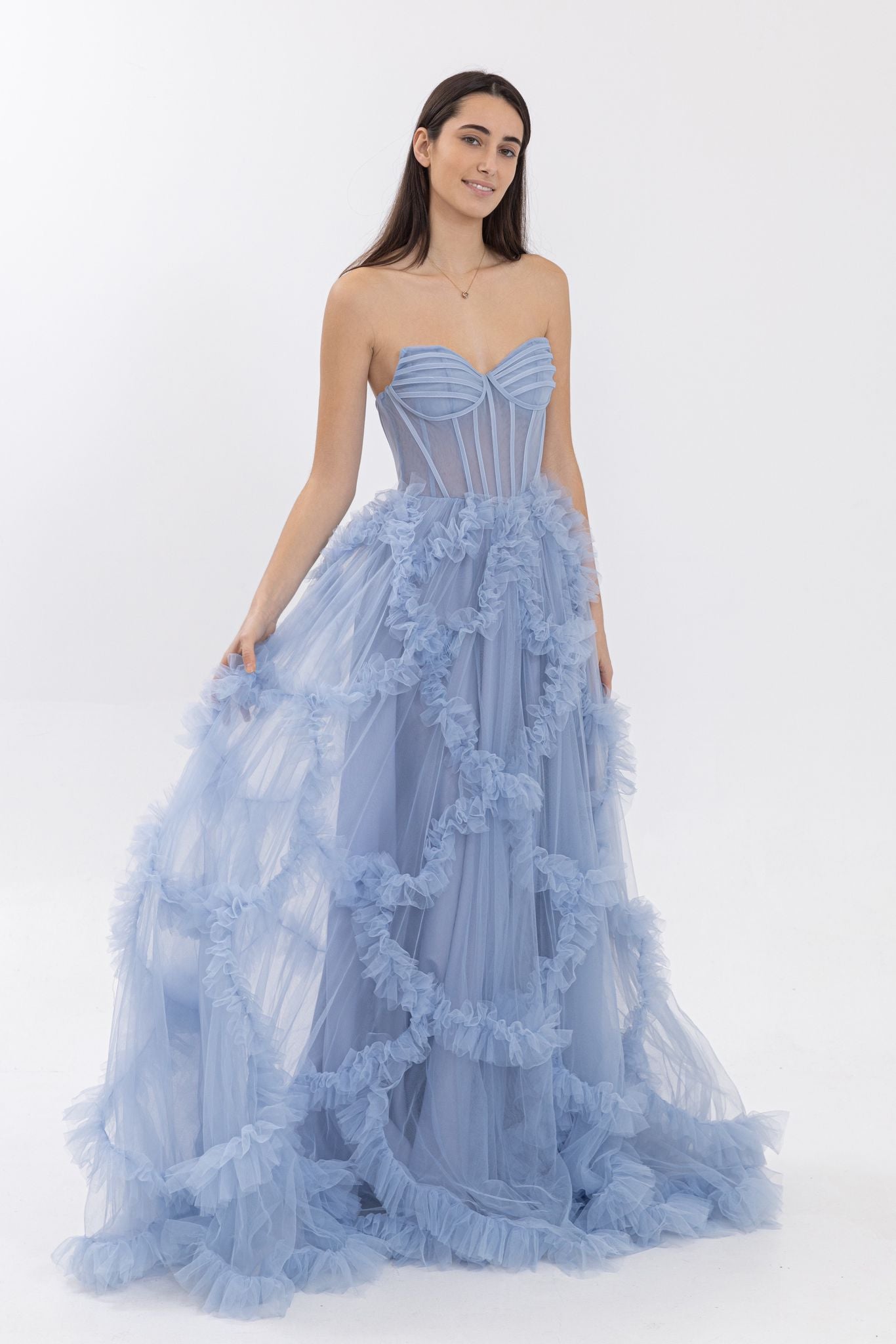 Vestido de tul F8072