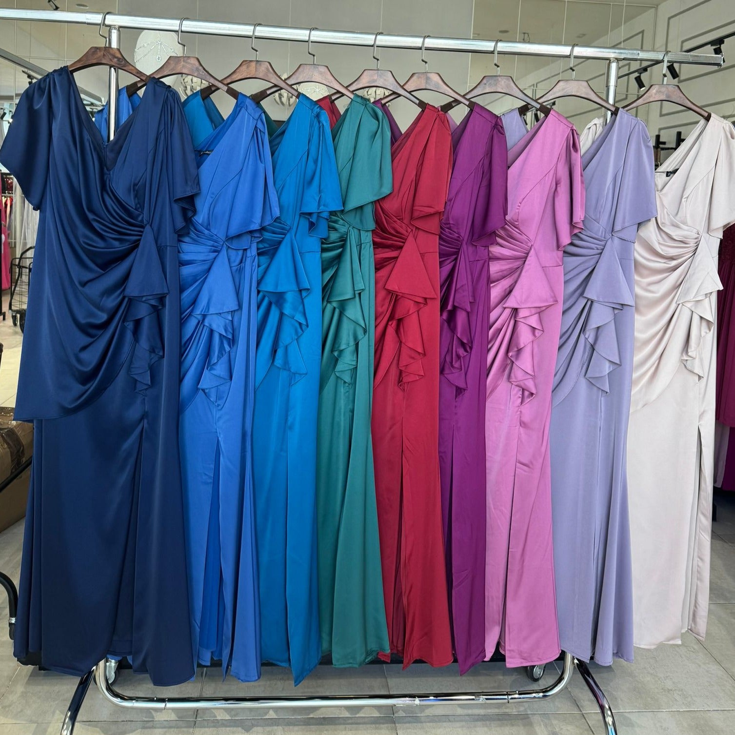 Plus size satin dress R1855