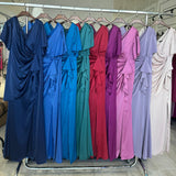 Plus size satin dress R1855