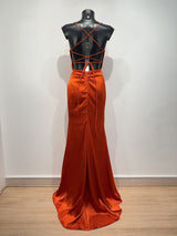 Vestido largo de saten H2133