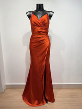 Vestido largo de saten H2133