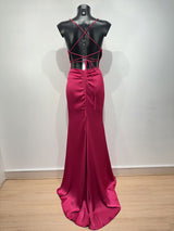 Vestido largo de saten H2133