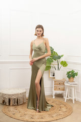 Vestido largo de saten H2133