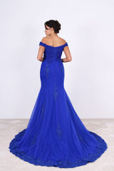 Vestido sirena con sobrefalda 4082