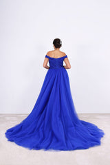 Vestido sirena con sobrefalda 4082