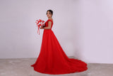 Vestido sirena con sobrefalda 4082