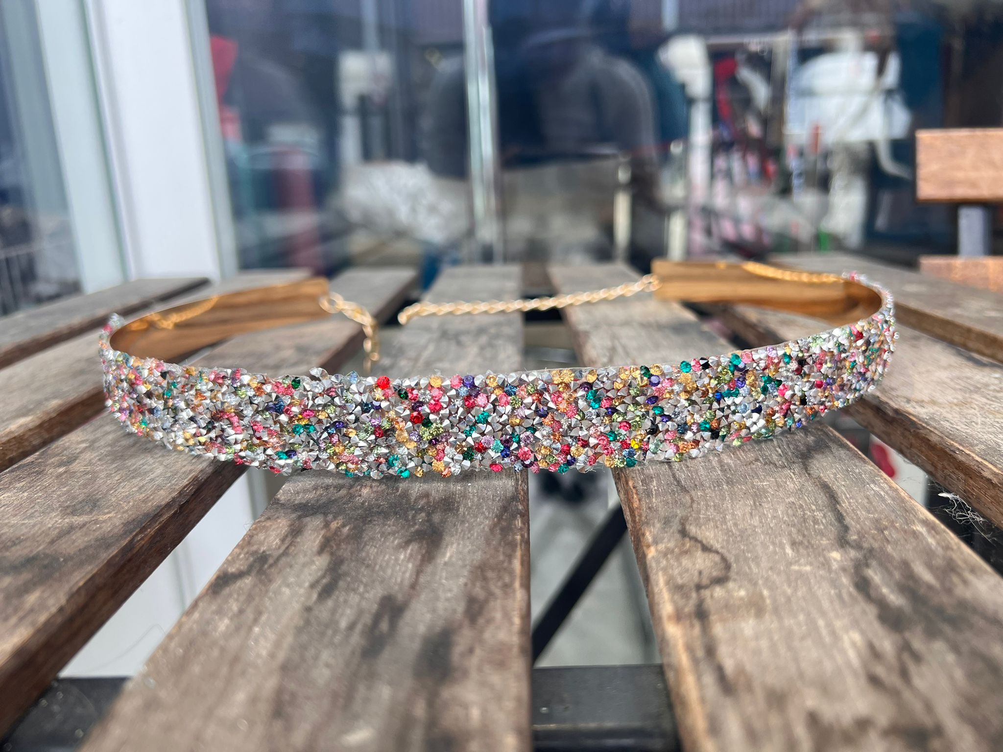 Cinturon rigido con piedras B0009