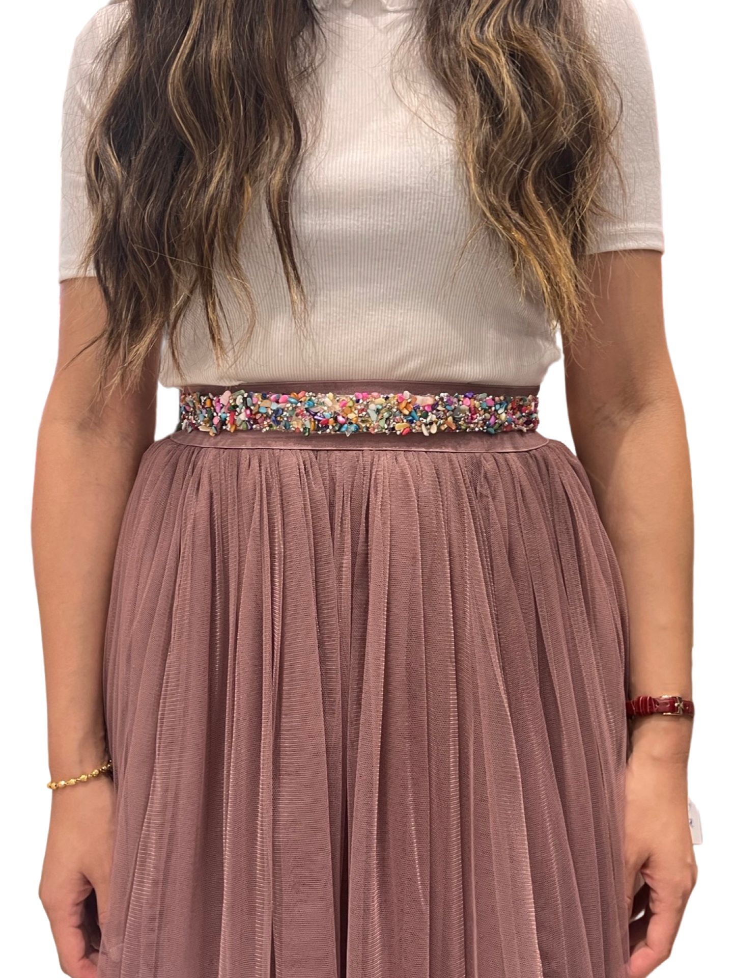 Cinturon rigido con piedras B0009