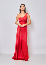 Long dress, glitter and satin 2402