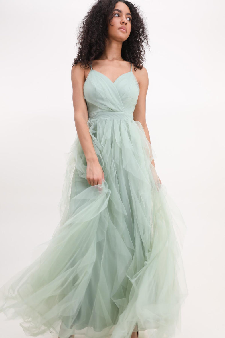 Vestido largo tul R1870
