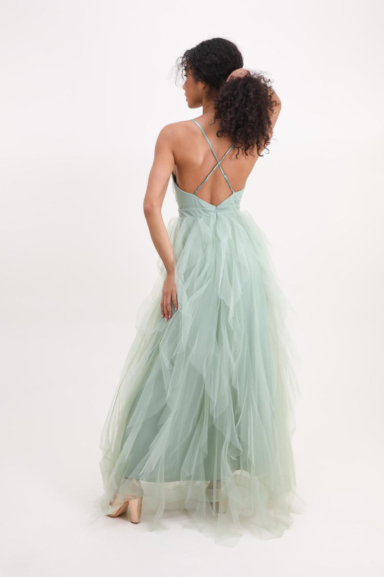 Vestido largo tul R1870