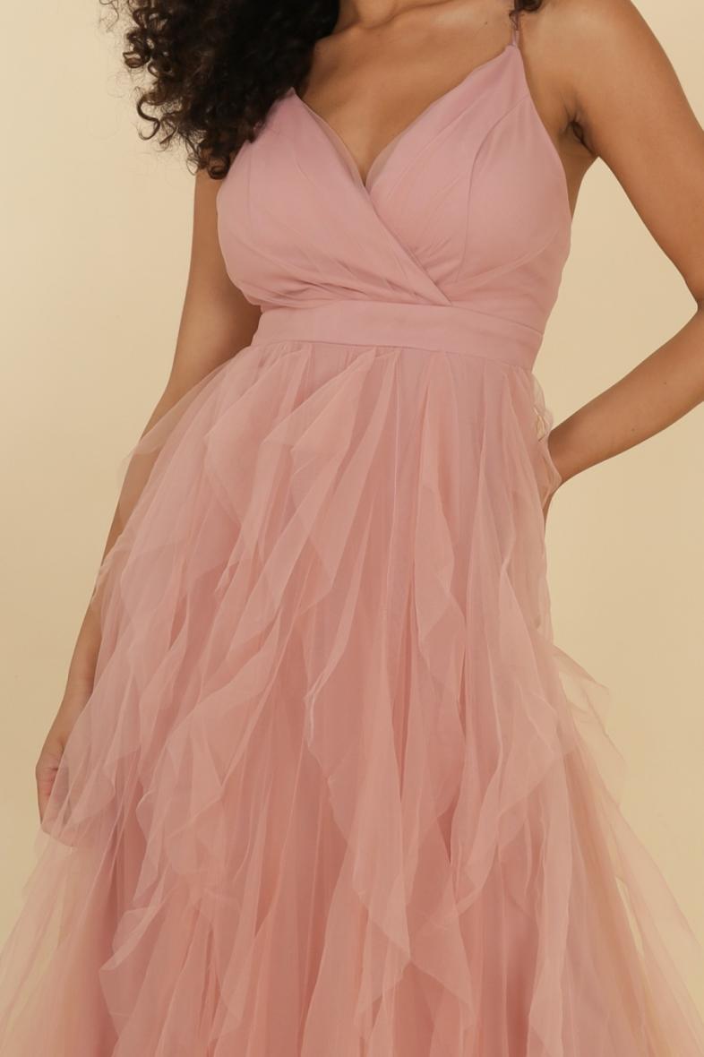 Vestido largo tul R1870