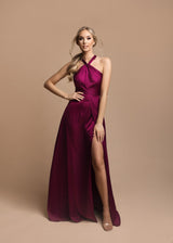 Vestido largo saten R1459