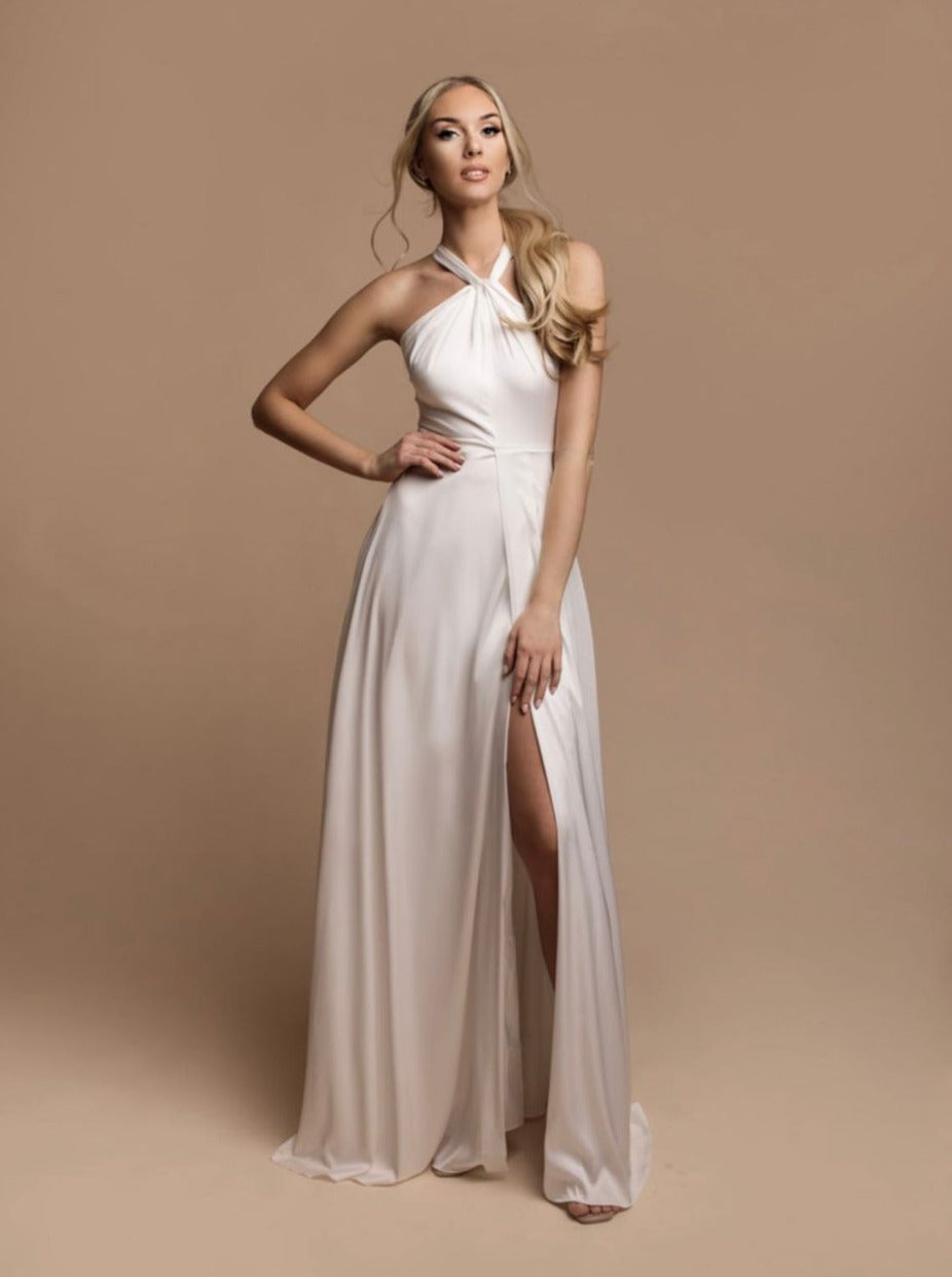 Vestido largo saten R1459