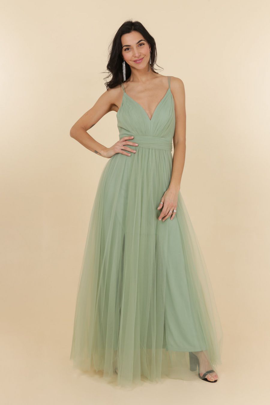 Long tulle dress R1852