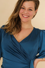 Plus size satin dress R1855