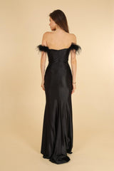 Vestido sirena saten R1879
