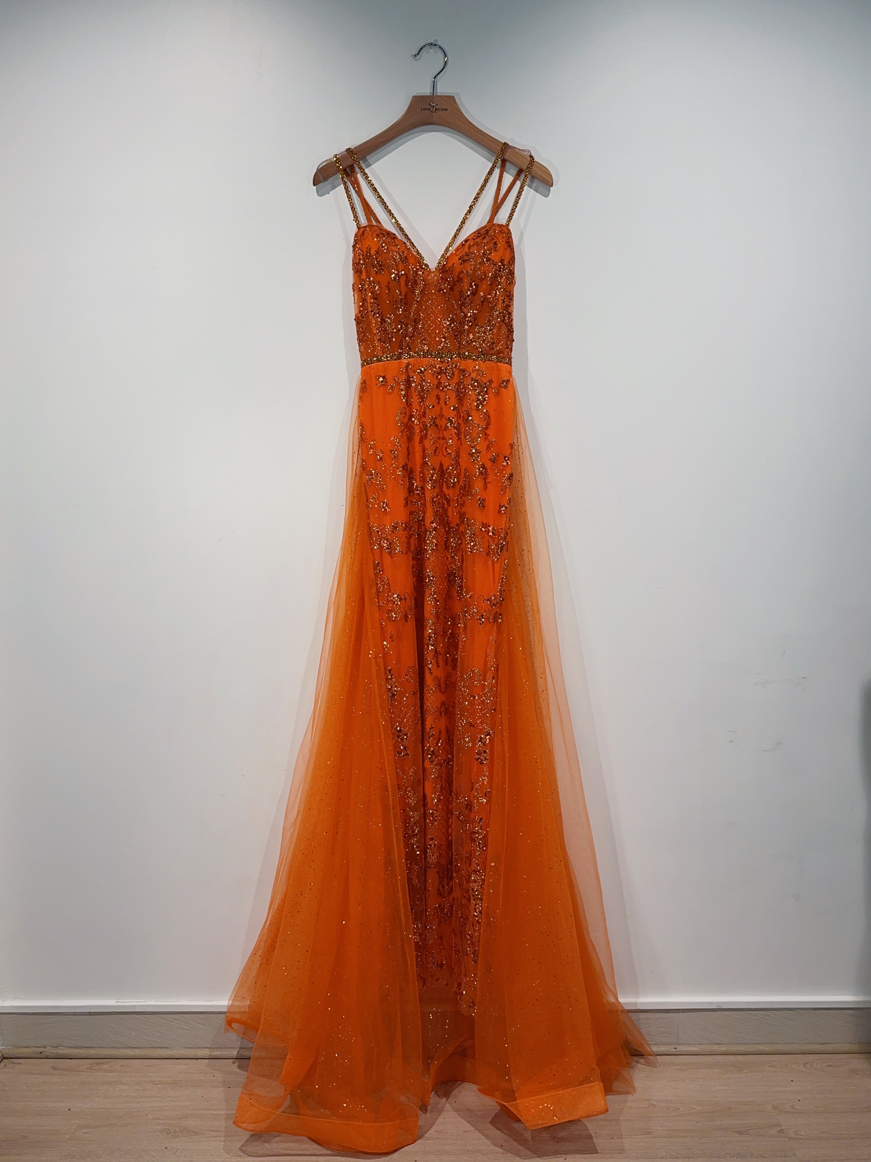 Vestido largo sirena sobre capa YC98031