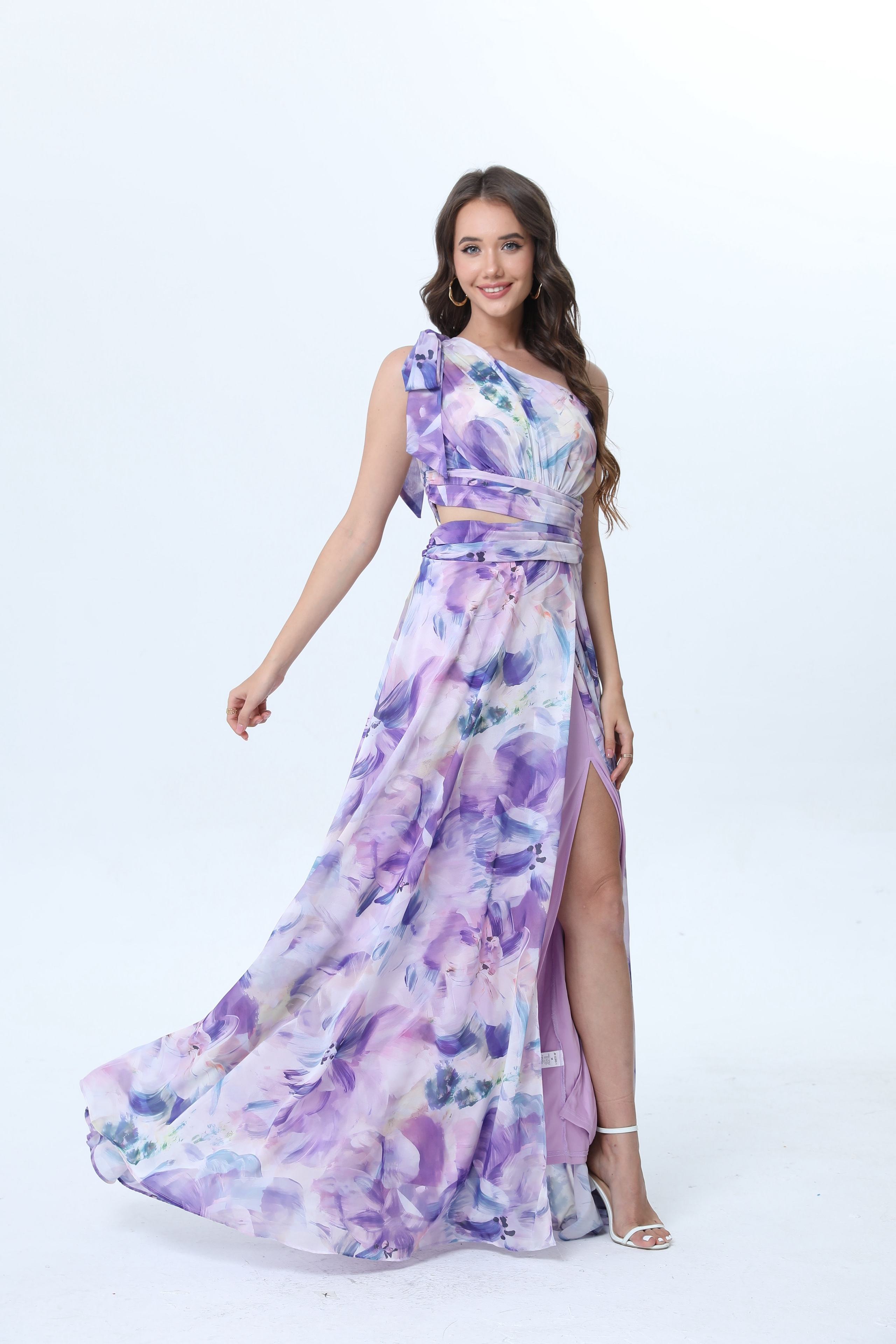 Vestido largo estampado 22393-1