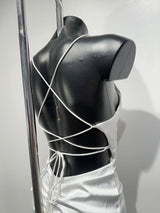 Vestido largo de saten H2133