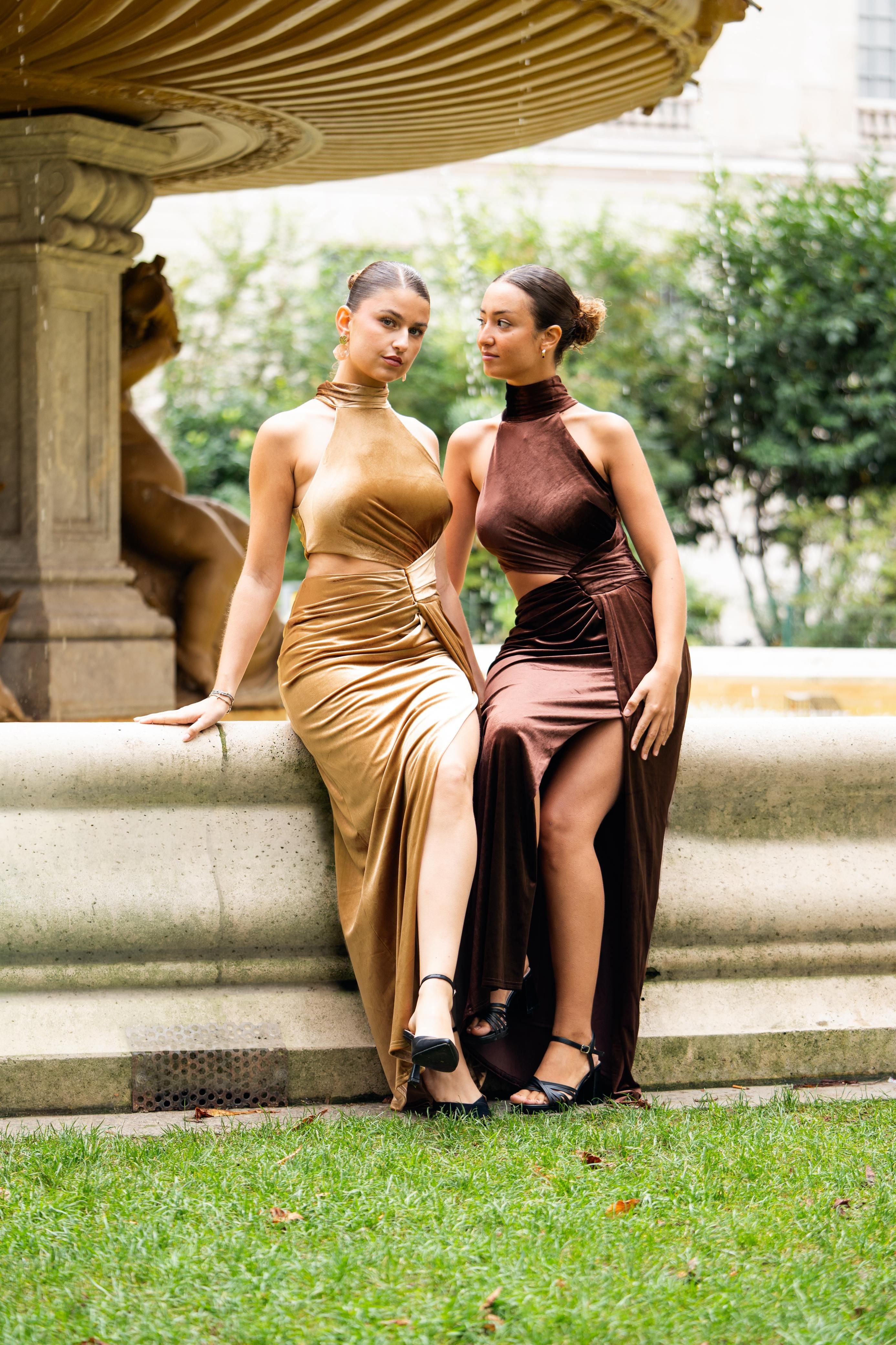 Vestido largo, de terciopelo 2566