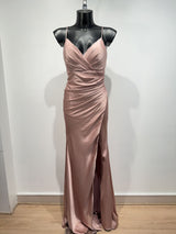 Vestido largo de saten H2133