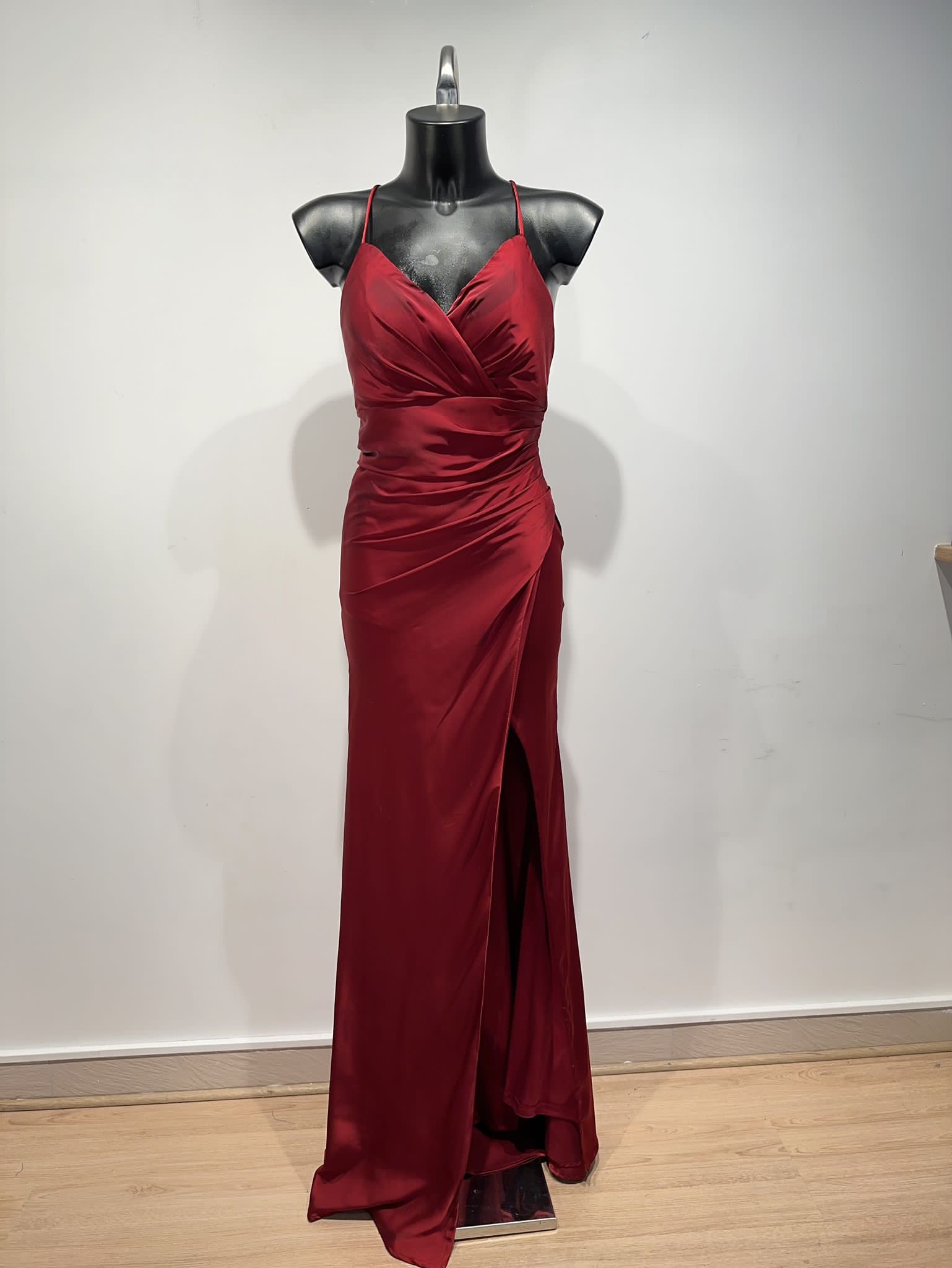 Vestido largo de saten H2133