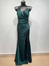 Vestido largo de saten H2133