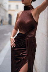 Vestido largo, de terciopelo 2566