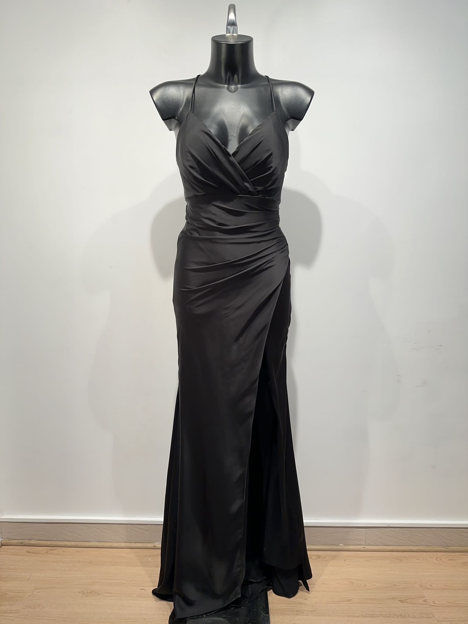 Vestido largo de saten H2133