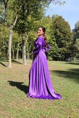 Vestido largo, saten TL-0826