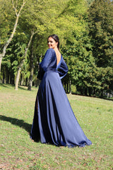 Vestido largo, saten TL-0826
