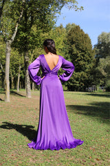 Vestido largo, saten TL-0826