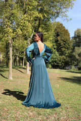 Vestido largo, saten TL-0826