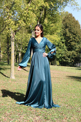 Vestido largo, saten TL-0826