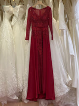 Vestido largo con sobre falda TL-259