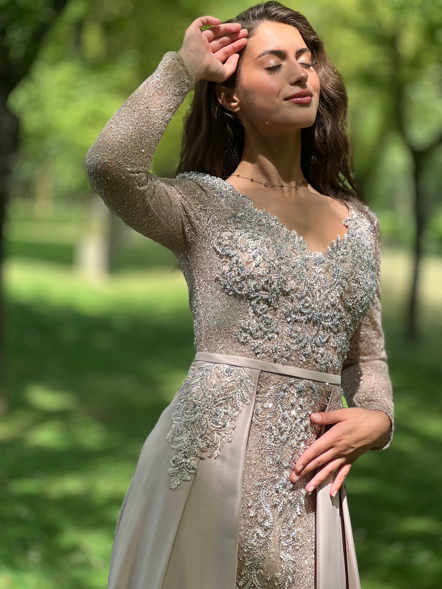 Long dress with overskirt TL-259