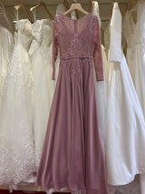 Vestido largo con sobre falda TL-259