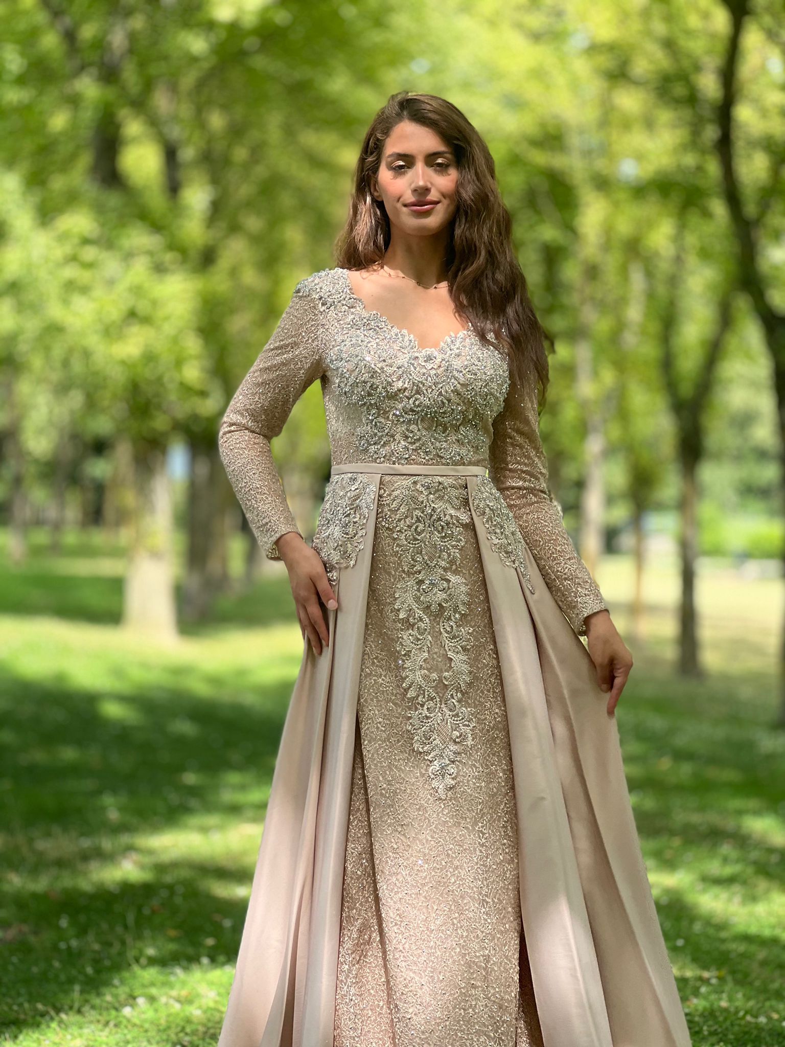 Long dress with overskirt TL-259