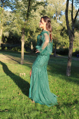 Vestido sirena con mangas TL-0804