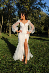 Vestido sirena con mangas TL-0804