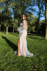 Vestido sirena con mangas TL-0804