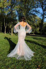 Vestido sirena con mangas TL-0804