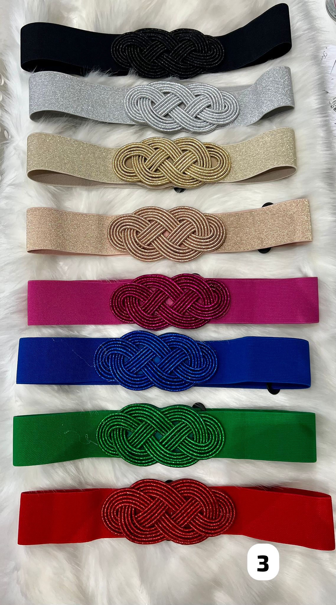 Cinturon de goma con nudos 0010