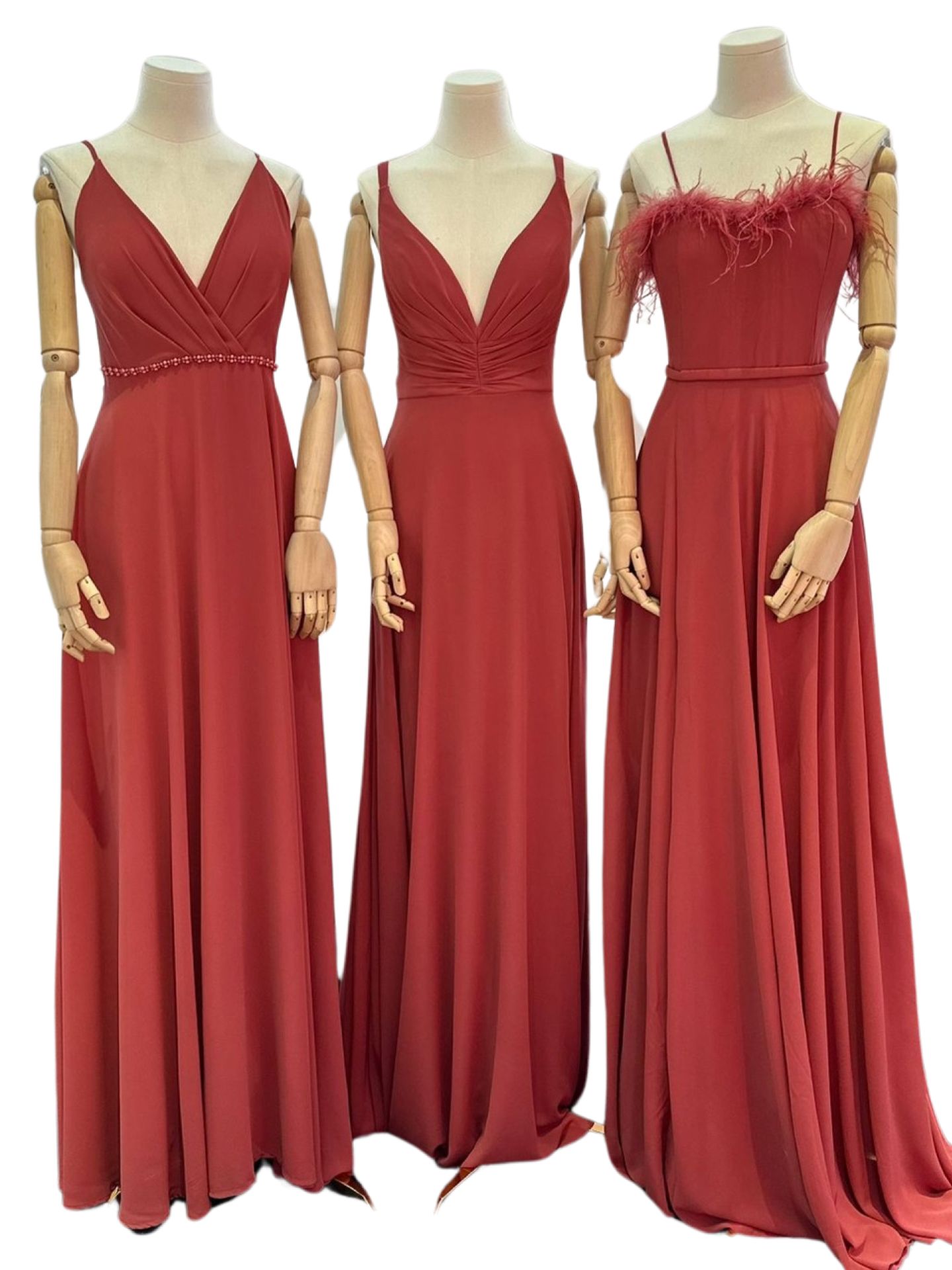 Pink shrimp bridesmaid dresses